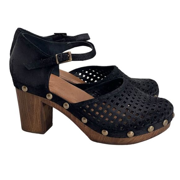 Eric Michael Black Wood Gigi Clog Sandals - Picture 1 of 16